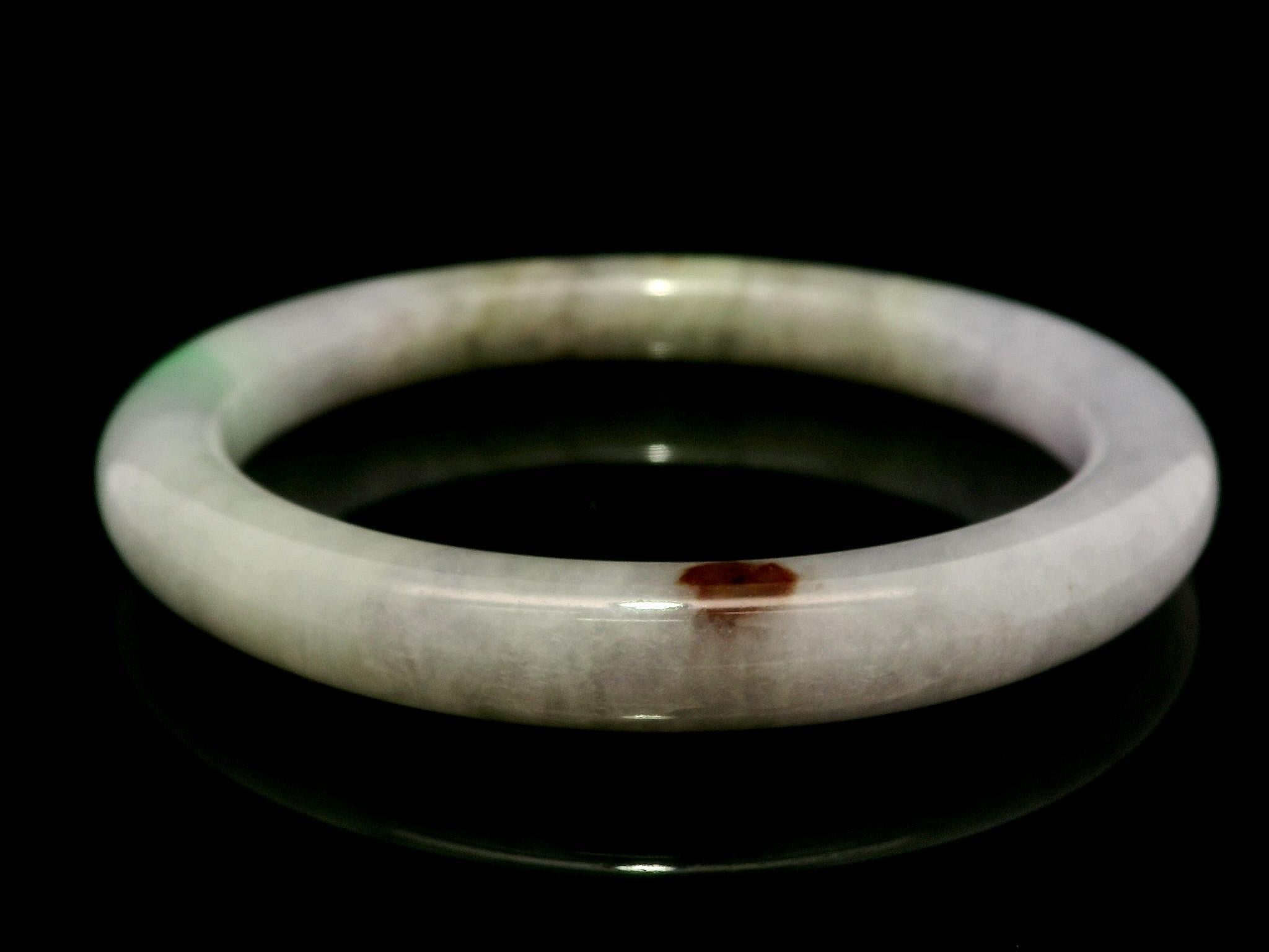 GIA Jadeíta natural verde púrpura marrón grado A Pulsera brazalete Slip On en venta 4