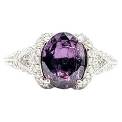 GIA Natural Spinel & Diamond Ring in Platinum- GIA NO. 2231837867