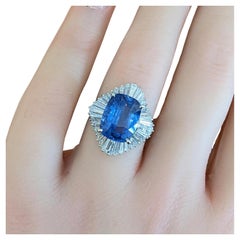 GIA Natural Unheated Burma 8.05ct. Sapphire & Diamond Ring in Platinum