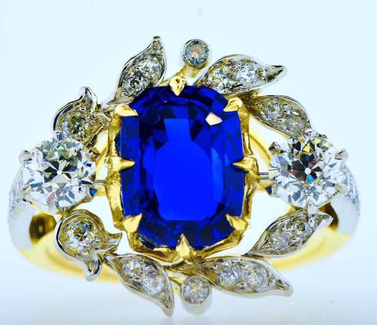 G.I.A. Sapphire displaying a rich royal endless blue color.  The sapphire weighs exactly 4.54 cts., and found to be from Sri Lanka (Ceylon), and unheated.  This means that the stone was not subjected to high heat levels by man to improve both the