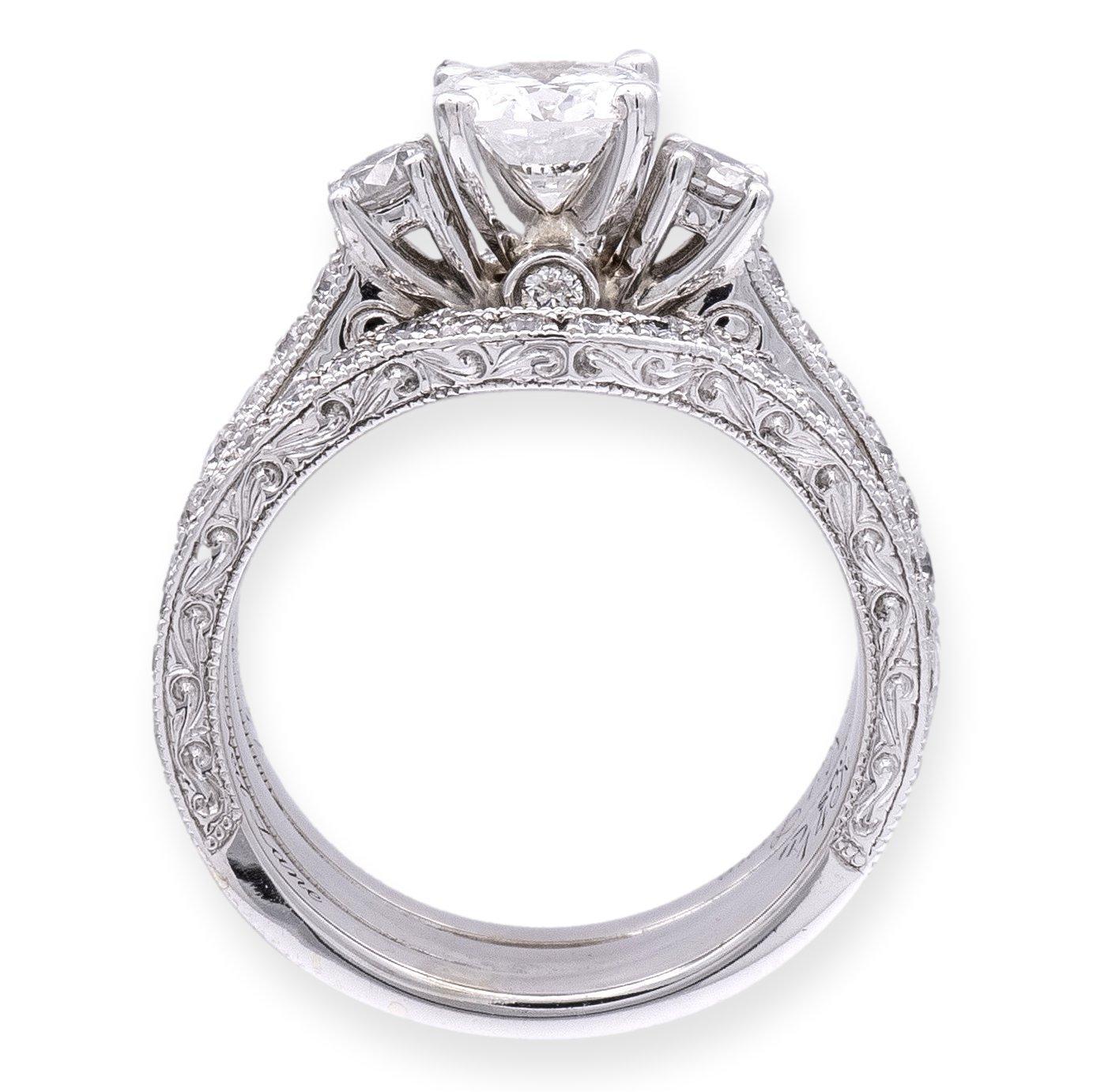 Round Cut GIA Neil Lane/ HDS Round 14K White Gold Diamond Ring 2.01 cts TW For Sale