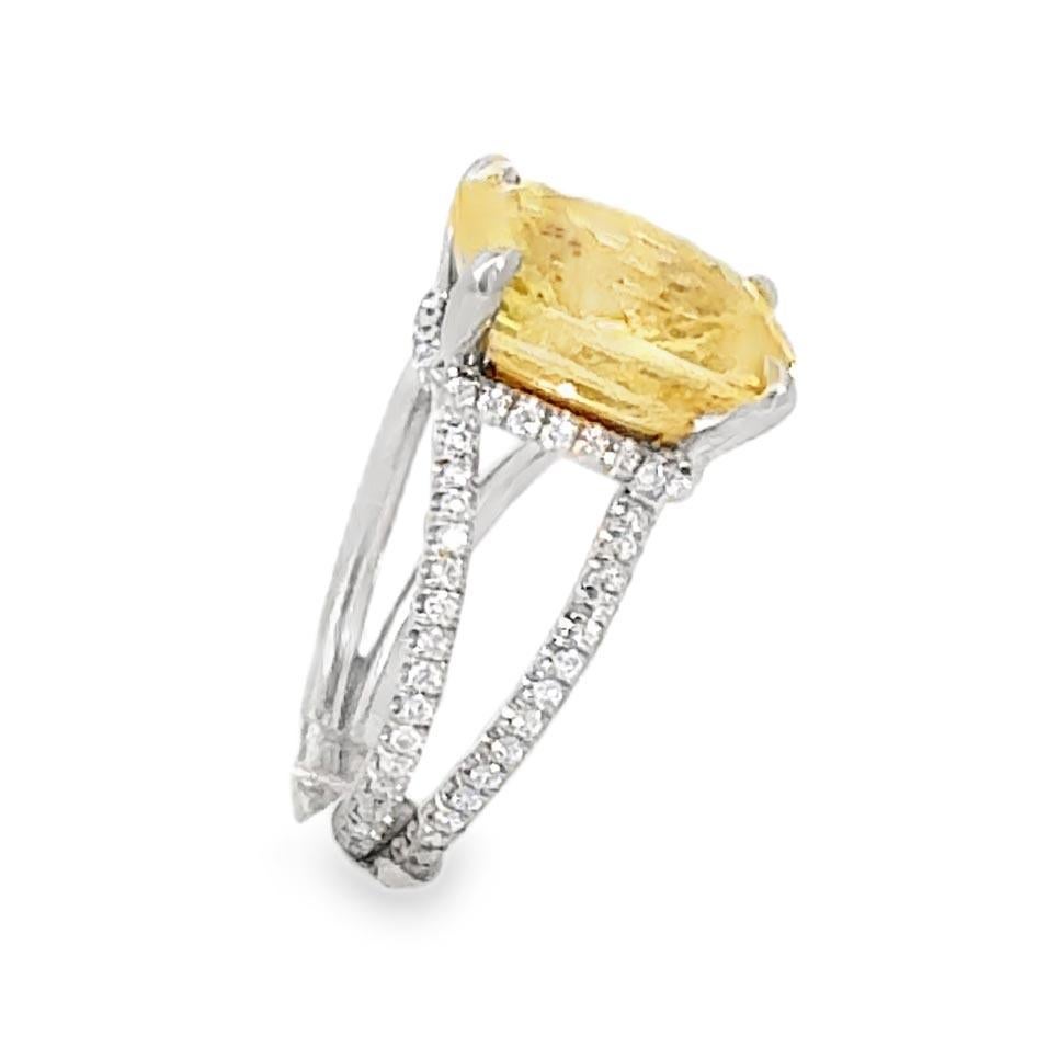 GIA-Cocktailring mit unbehandeltem 10,19 Karat gelbem Sri Lanka-Saphir im Angebot 5