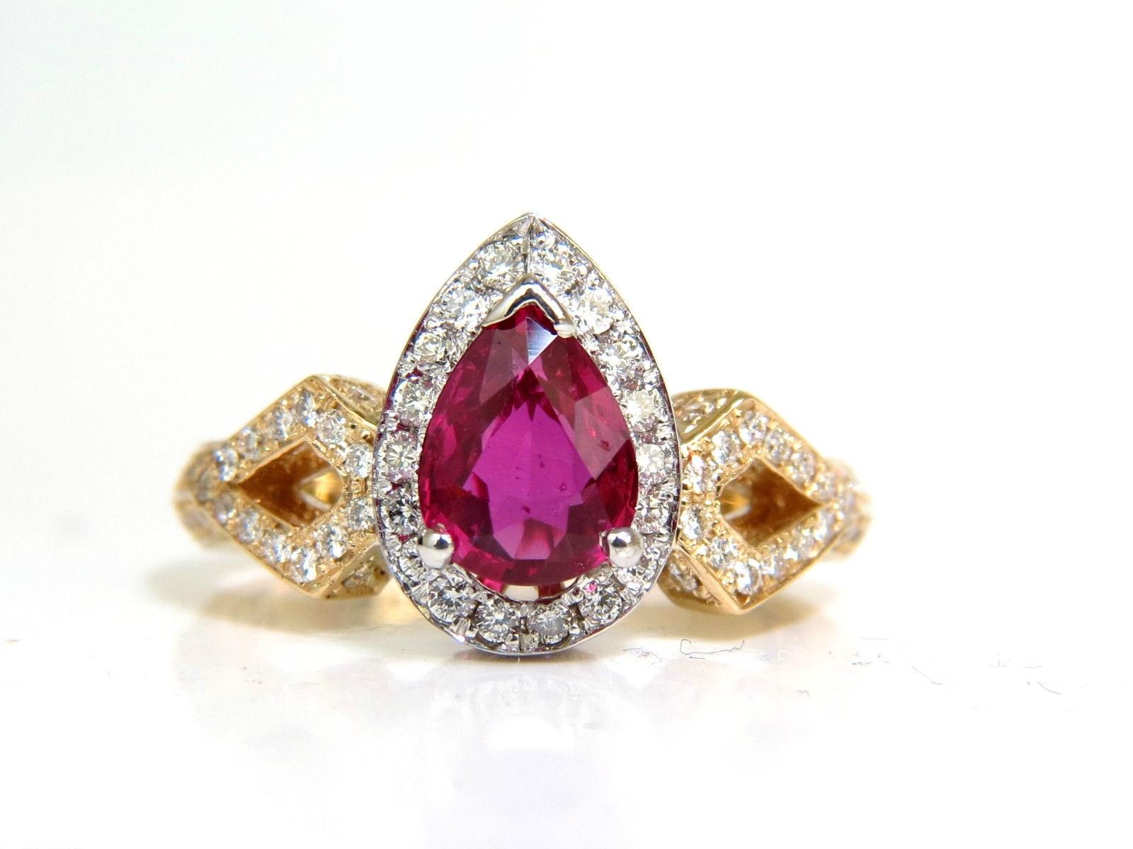 GIA No Heat 2.40 Carat Natural Ruby Diamond Ring Classic Set Unheated Blood For Sale 2