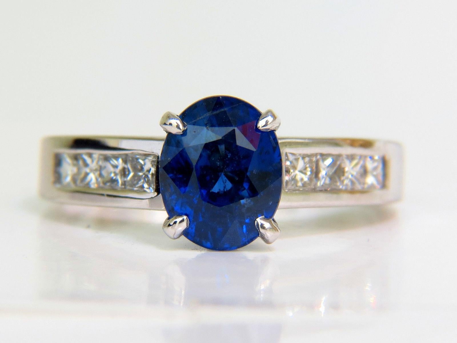 GIA No Heat 2.97 Carat Natural Gem Blue Sapphire Diamond Ring Unheated 14 Karat In New Condition For Sale In New York, NY