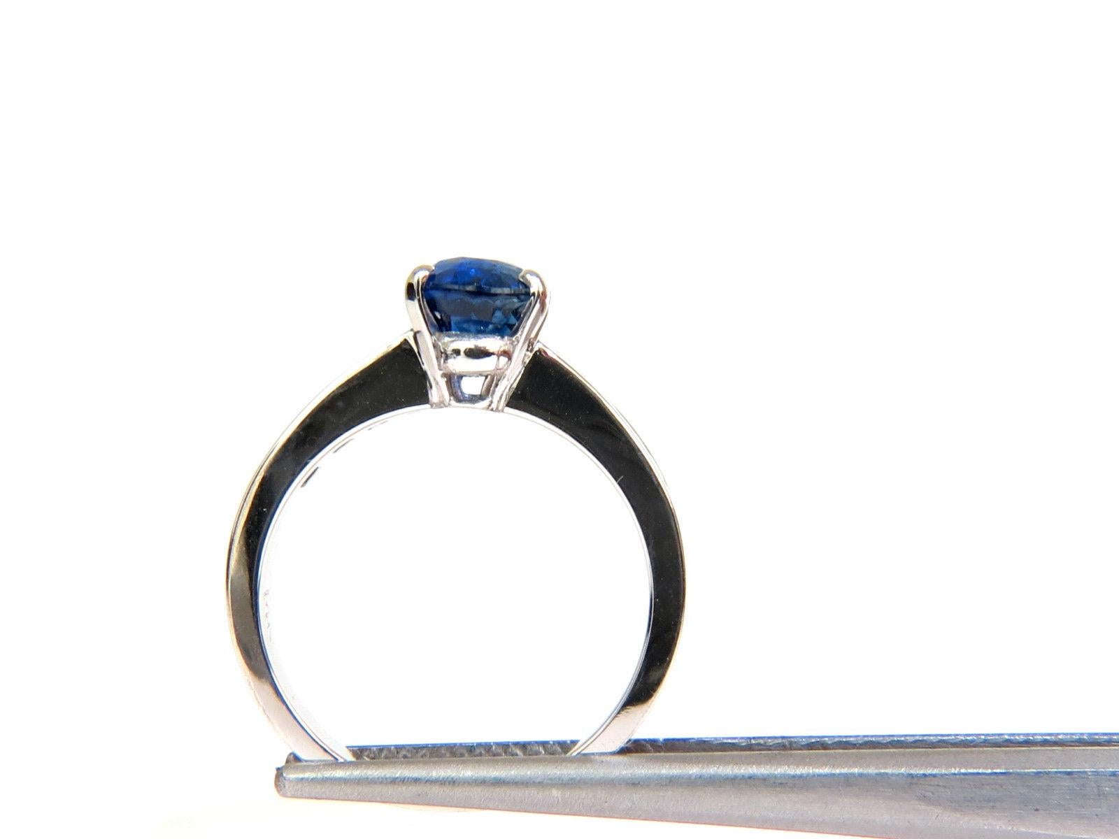 Women's or Men's GIA No Heat 2.97 Carat Natural Gem Blue Sapphire Diamond Ring Unheated 14 Karat For Sale
