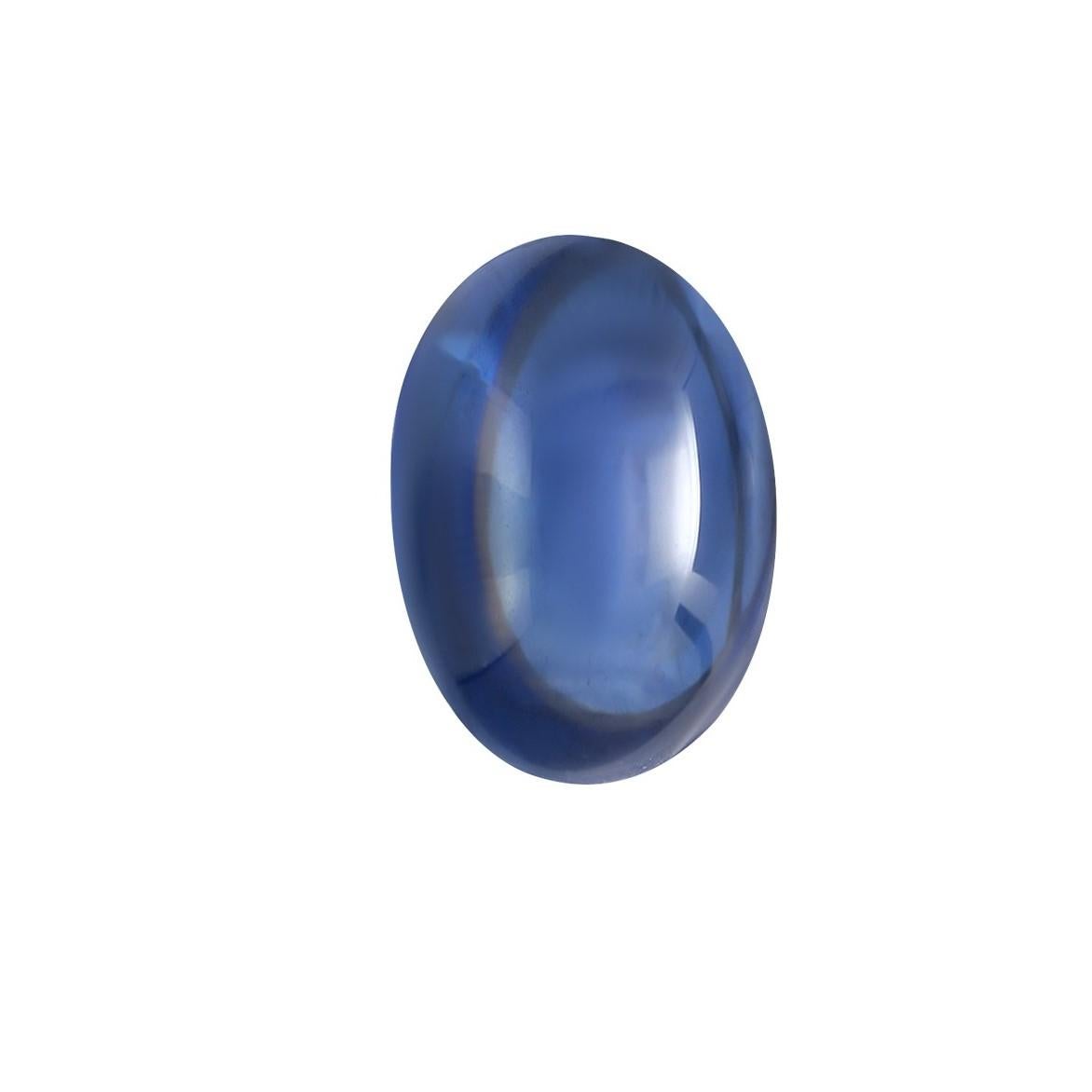 Oval Cut GIA No Heat Natural Cabochon Burma Sapphire Weighing 8.35 Carat Loose Stone 
