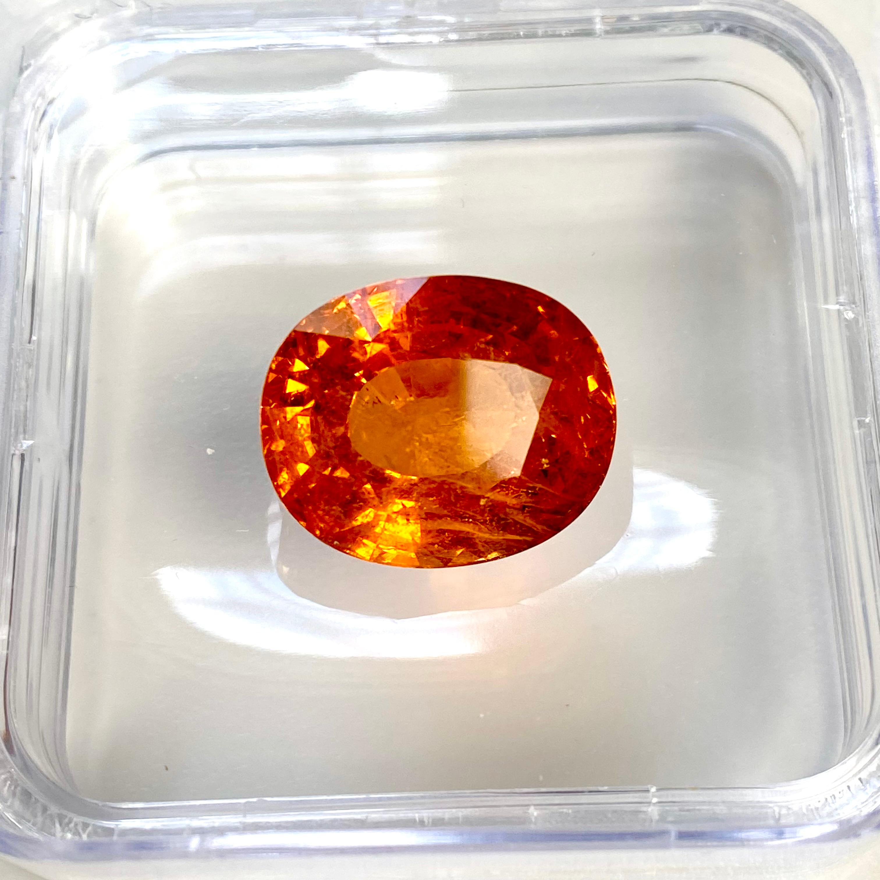 GIA No Heat Natural Transparent Orange Spessartite Garnet Weighing 27.88 Carats  2