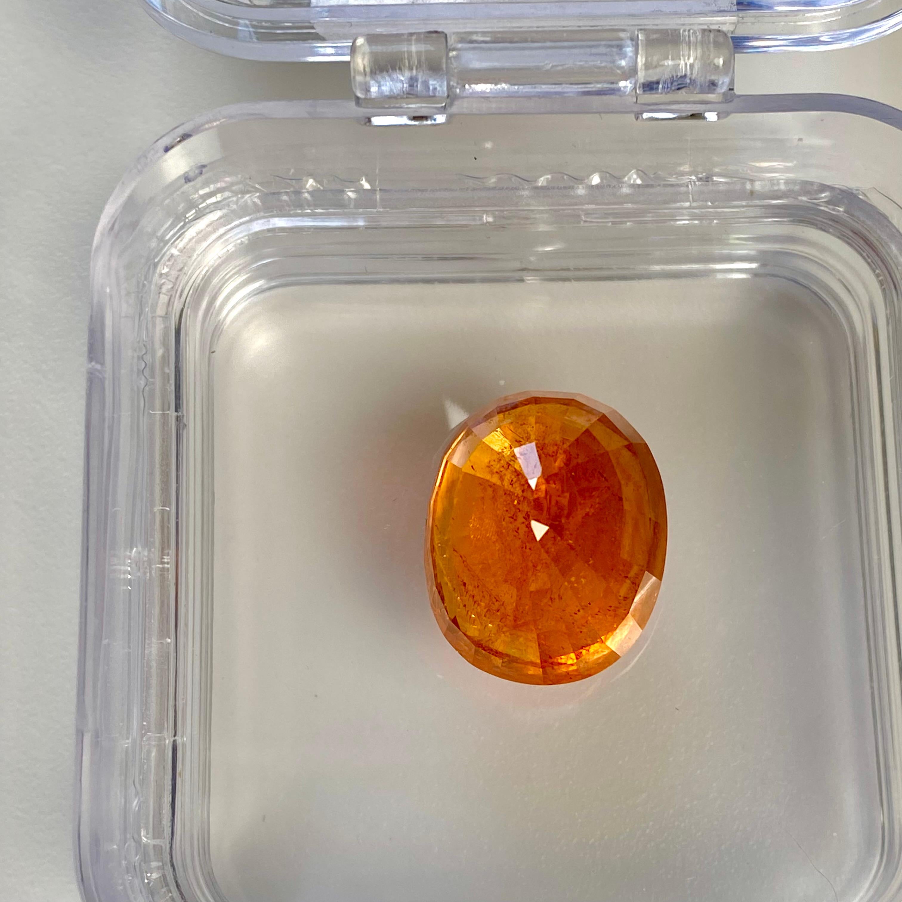 Oval Cut GIA No Heat Natural Transparent Orange Spessartite Garnet Weighing 27.88 Carats 