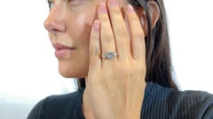 GIA Old European Cut Diamond 3-Stone Engagement Ring
