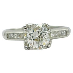 GIA Old European Round Diamond Ring in Platinum