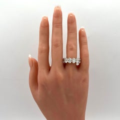 GIA Oval 0.30 Carat Each Diamond Eternity Band Ring in 18K White Gold
