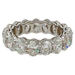 GIA Oval 0.30 Carat Each Diamond Eternity Band Ring in 18K White Gold