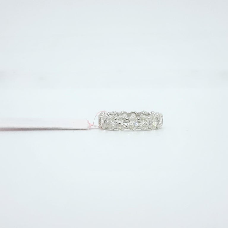 GIA Oval Cut Diamond Eternity Band Ring in 18k White Gold For Sale at ...