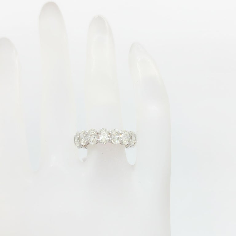 GIA Oval Cut Diamond Eternity Band Ring in 18k White Gold For Sale at ...