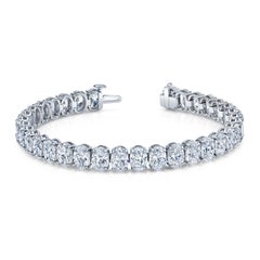 GIA Diamantes talla ovalada Pulsera línea recta
