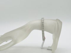 GIA Oval Half Carat Each Diamond Tennis Bracelet in 18K White Gold