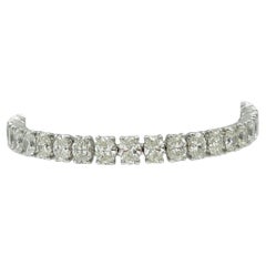 GIA Oval Half Carat Each Diamond Tennis Bracelet in 18K White Gold
