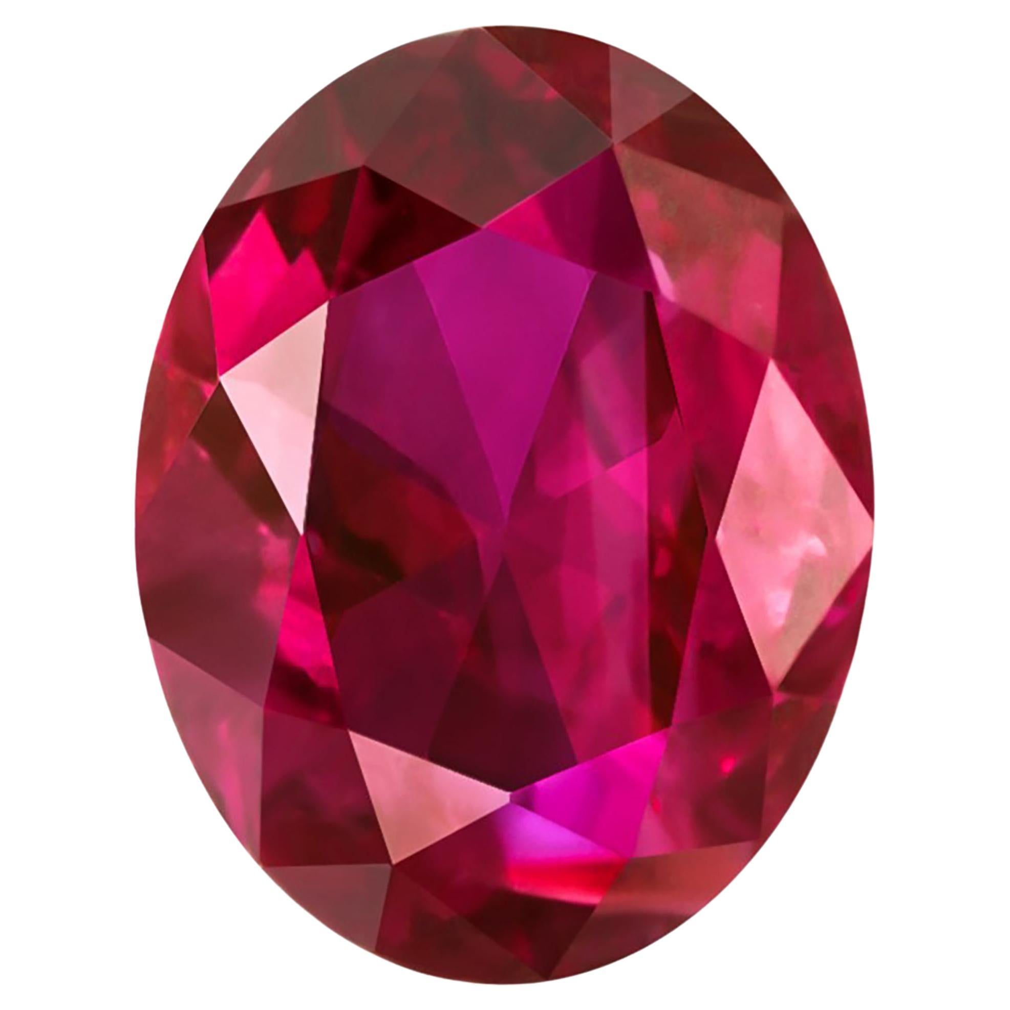 GIA Certified Oval Ruby Natural Corundum Loose Stone Weighing 2.09 Carat Heated For Sale