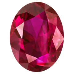 Pierre non sertie en rubis ovale et corindon naturel de 2,09 carats, certifiée par le GIA