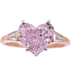 NALLY GIA Bague en diamant en forme de cœur de couleur rose