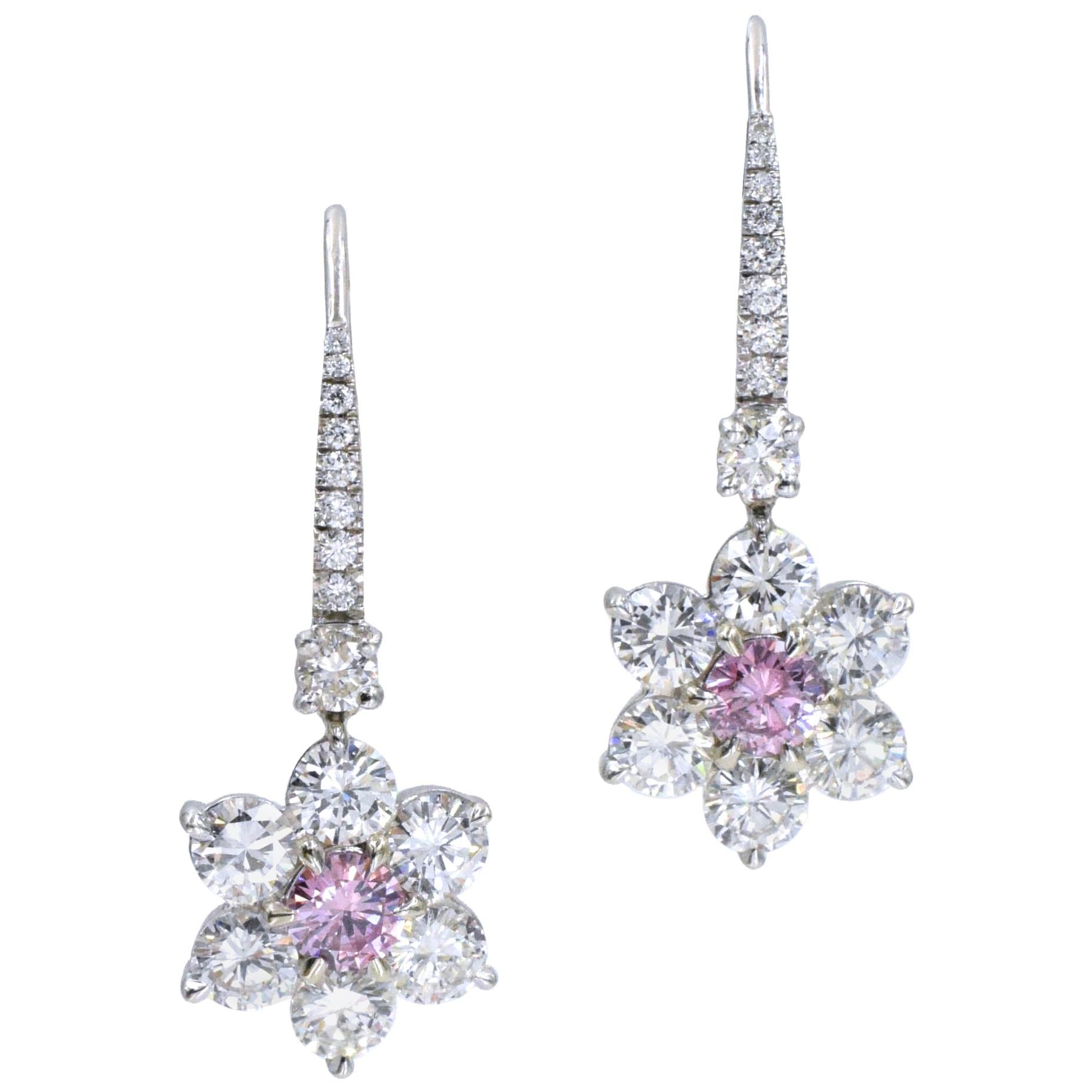 Nally GIA Pink Diamond Earrings