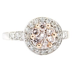 GIA Rosa Diamant Ring Illusion Set Ring mit Halo in Weißgold