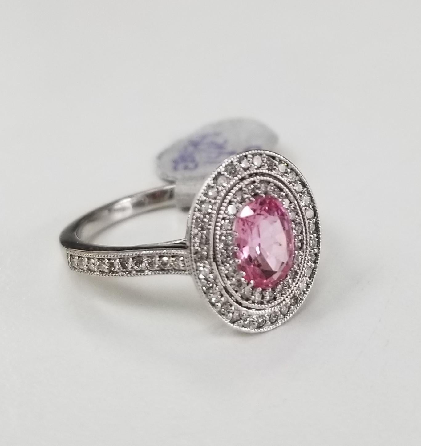 14k white gold GIA Pink 