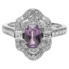 GIA Platinum 1.23ct Sapphire and 0.78ctw Diamond Ring