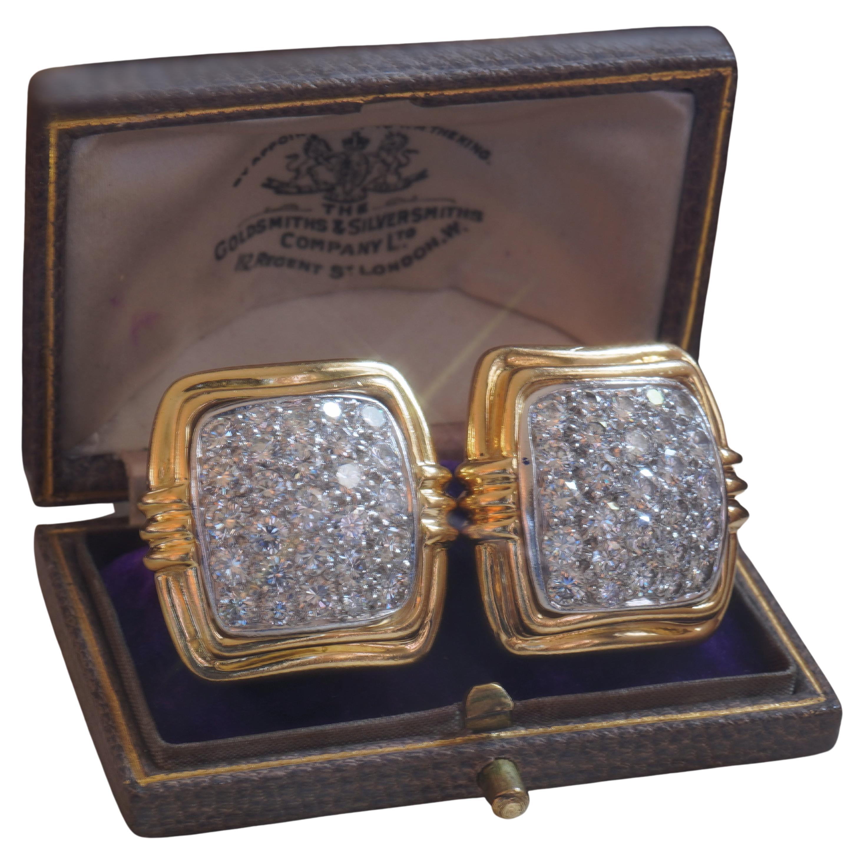 GIA Platinum 18K Diamond VVS Vintage Earrings Gold Natural HUGE Fine 4.86 Carats For Sale