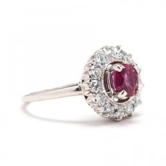 GIA Platinum, Burmese Ruby, and Diamond Ring