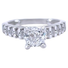 GIA Platinum Cushion Cut Diamond Ring 2.00ct 8.95g