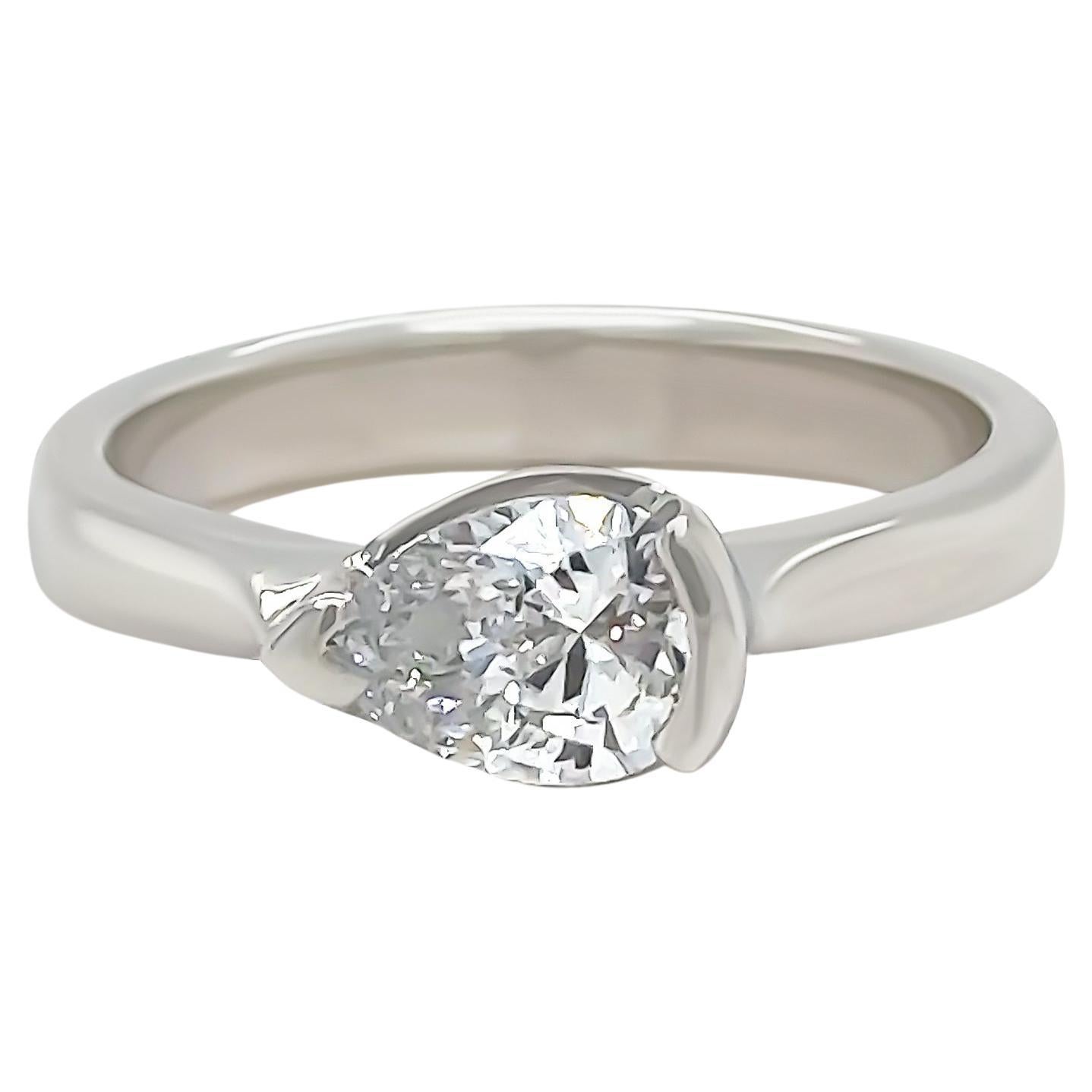 GIA Platinum Diamond Engagement Ring 0.91ct
