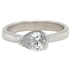 GIA Platinum Diamond Engagement Ring 0.91ct