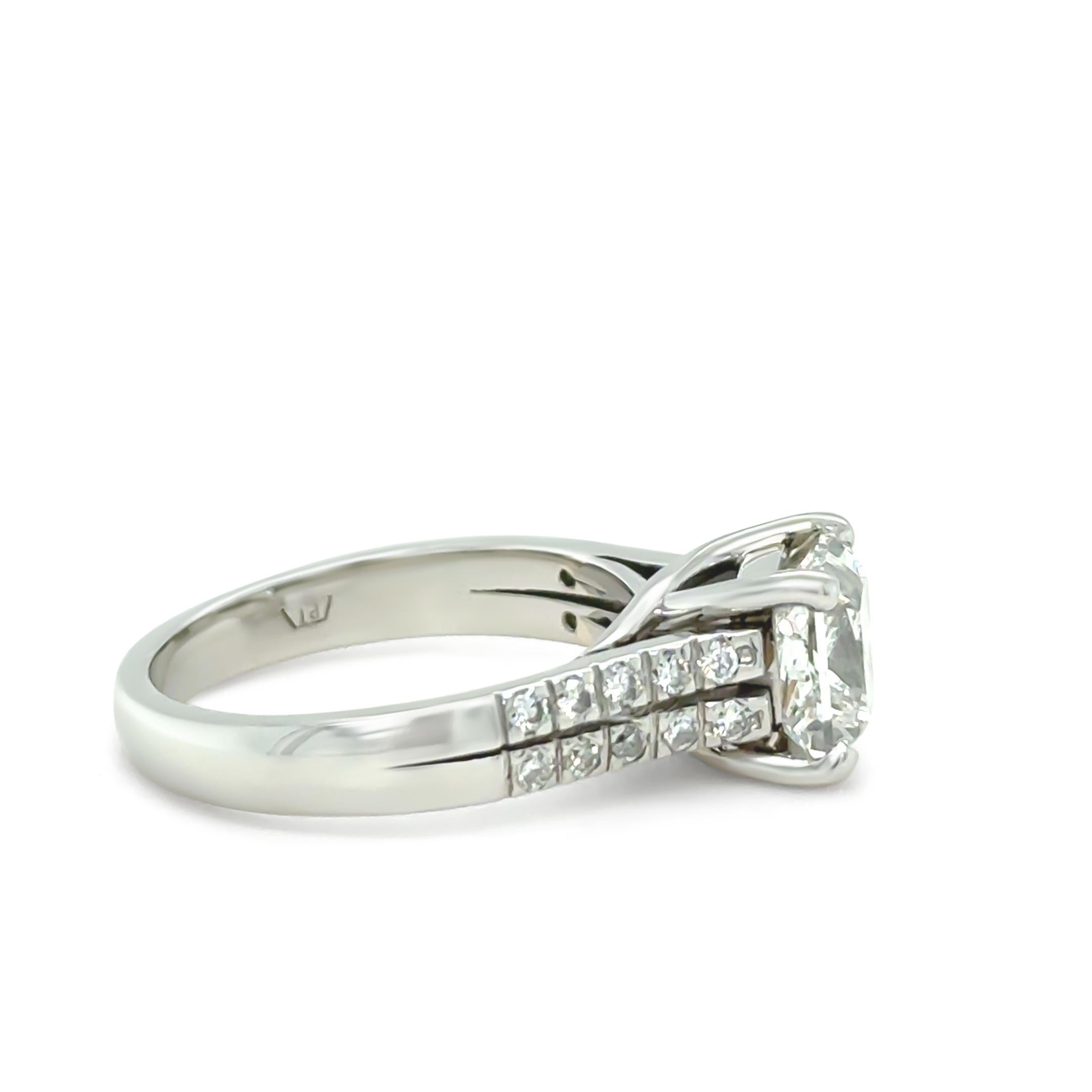 Princess Cut GIA Platinum Diamond Engagement Ring 2.26ct For Sale