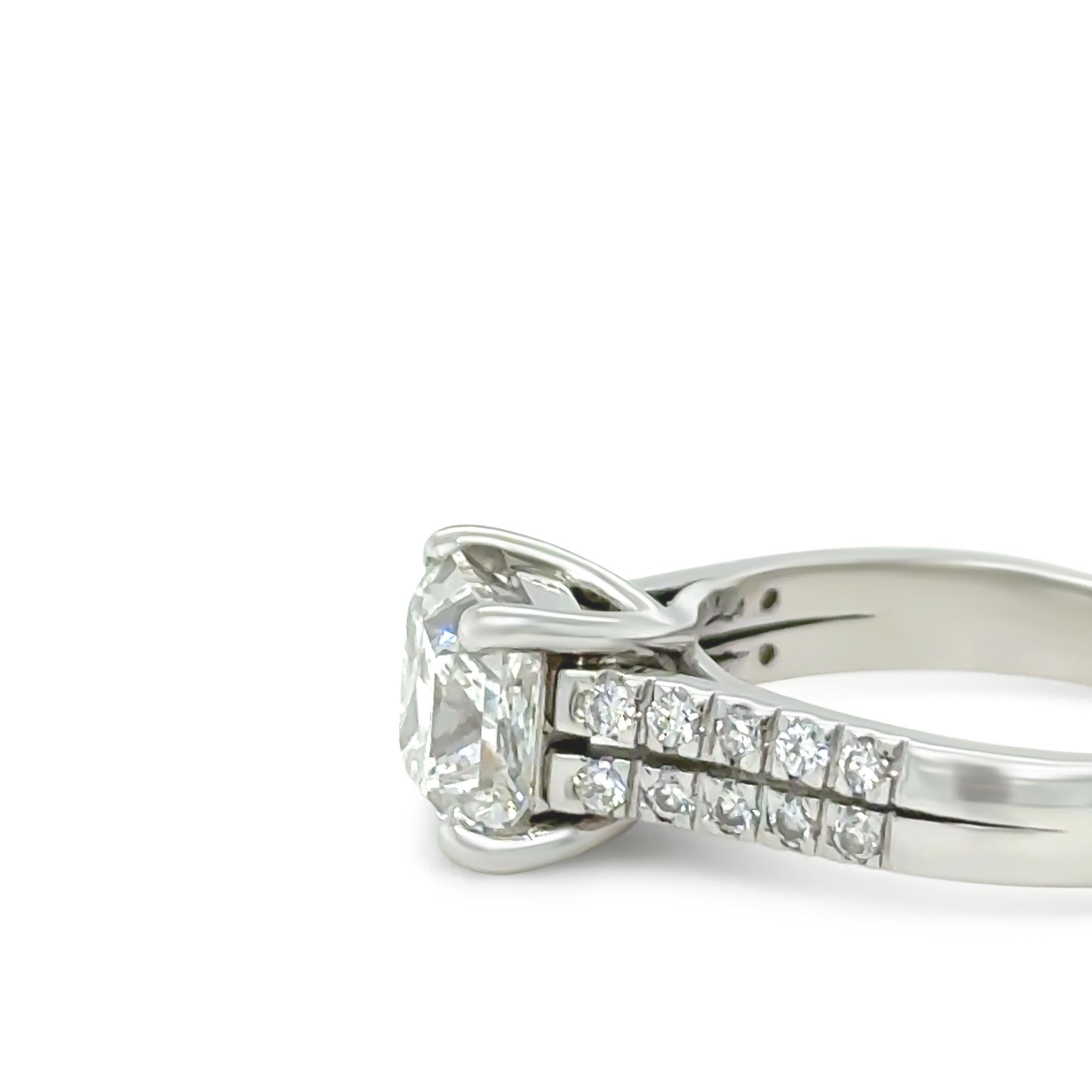 Women's GIA Platinum Diamond Engagement Ring 2.26ct For Sale