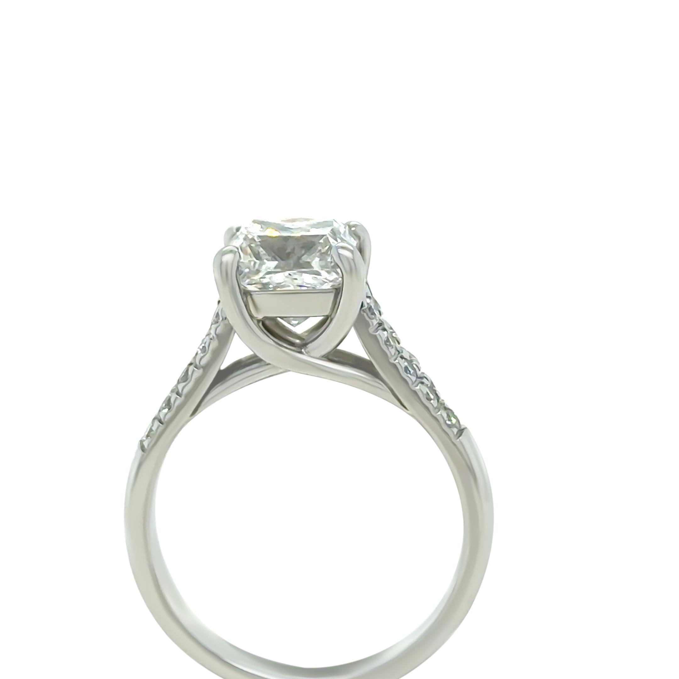 GIA Platinum Diamond Engagement Ring 2.26ct For Sale 1