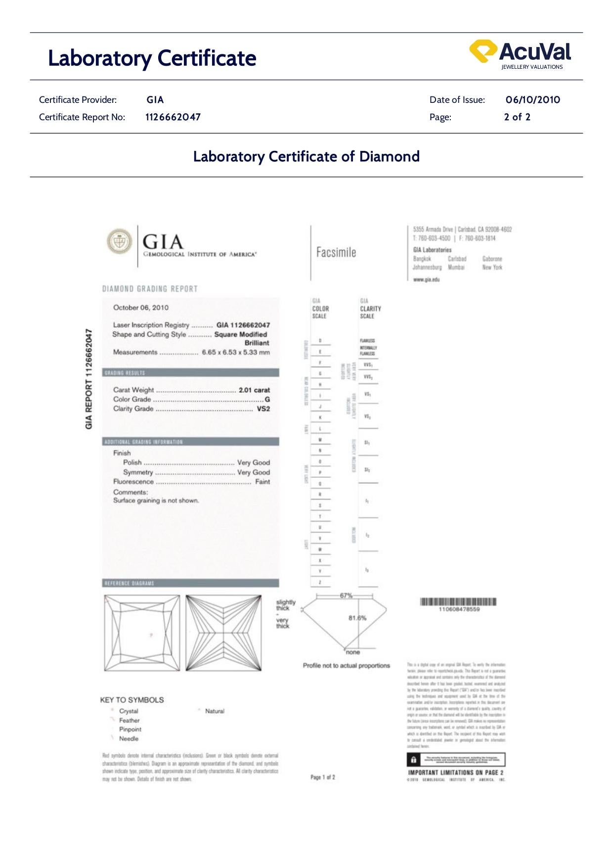 GIA Platinum Diamond Engagement Ring 2.26ct For Sale 4
