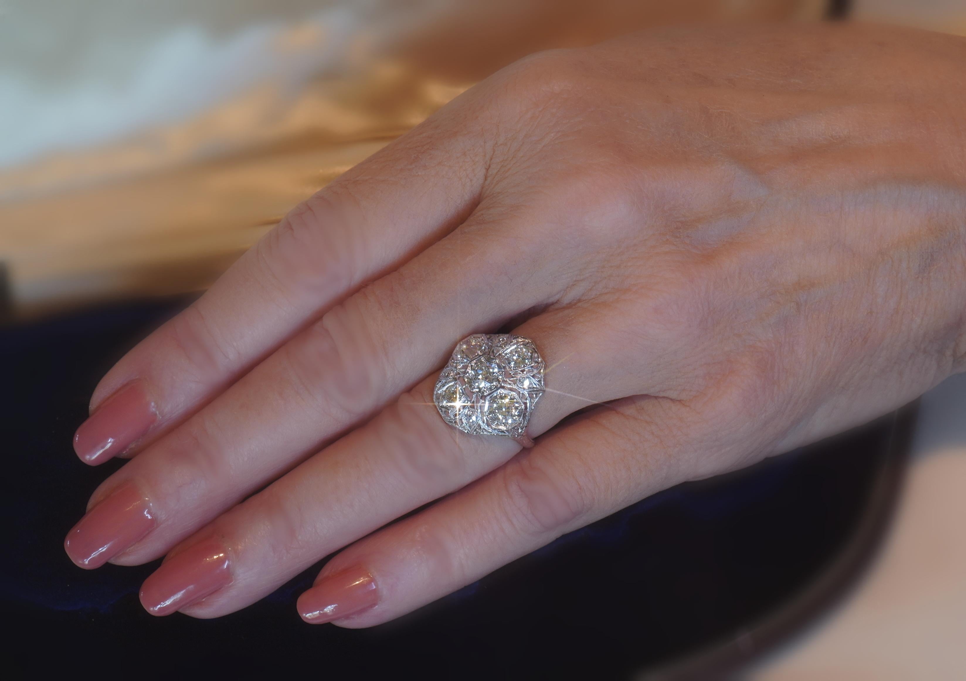 GIA Platinum Diamond Ring Antique VS Mine Vintage Victorian Engagement 2.72 CTS For Sale 6