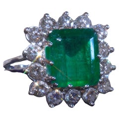 GIA Platinum Emerald Diamond Ring Certified Natural Antique Fine Huge 9.15 Carat