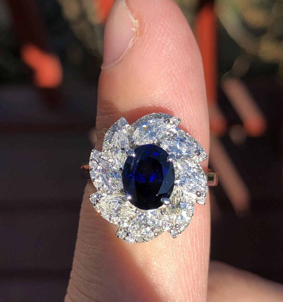 Wow Platinum Natural No Heat Sapphire & Diamond Ring 4.41ctw 



Beautiful sapphire & diamond ring 

Very elegant for everyday wear !! 

Approx 1.92 ctw of diamonds G-H VS

Sapphire size approx ct 2.49



100% NATURAL NO HEAT 

Size 5 3/4

Weight