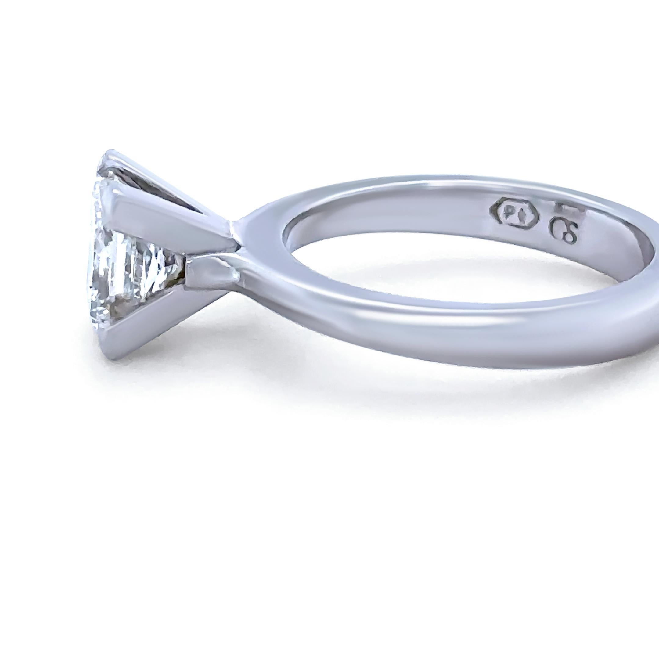 De las mujeres GIA Anillo de compromiso de diamantes talla princesa en platino 1,56 ct en venta