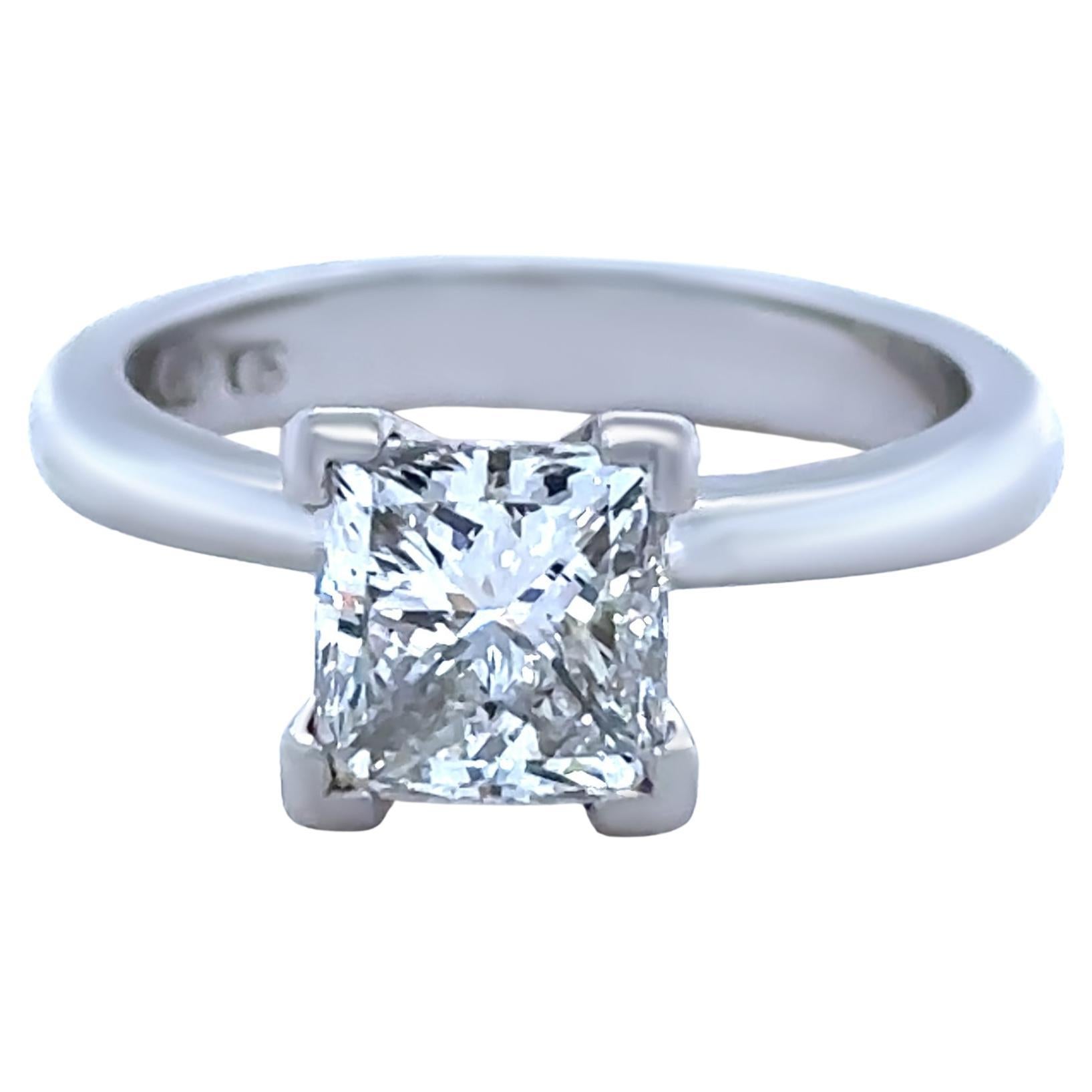 GIA Platin Princess Cut Diamant Verlobungsring 1,56ct