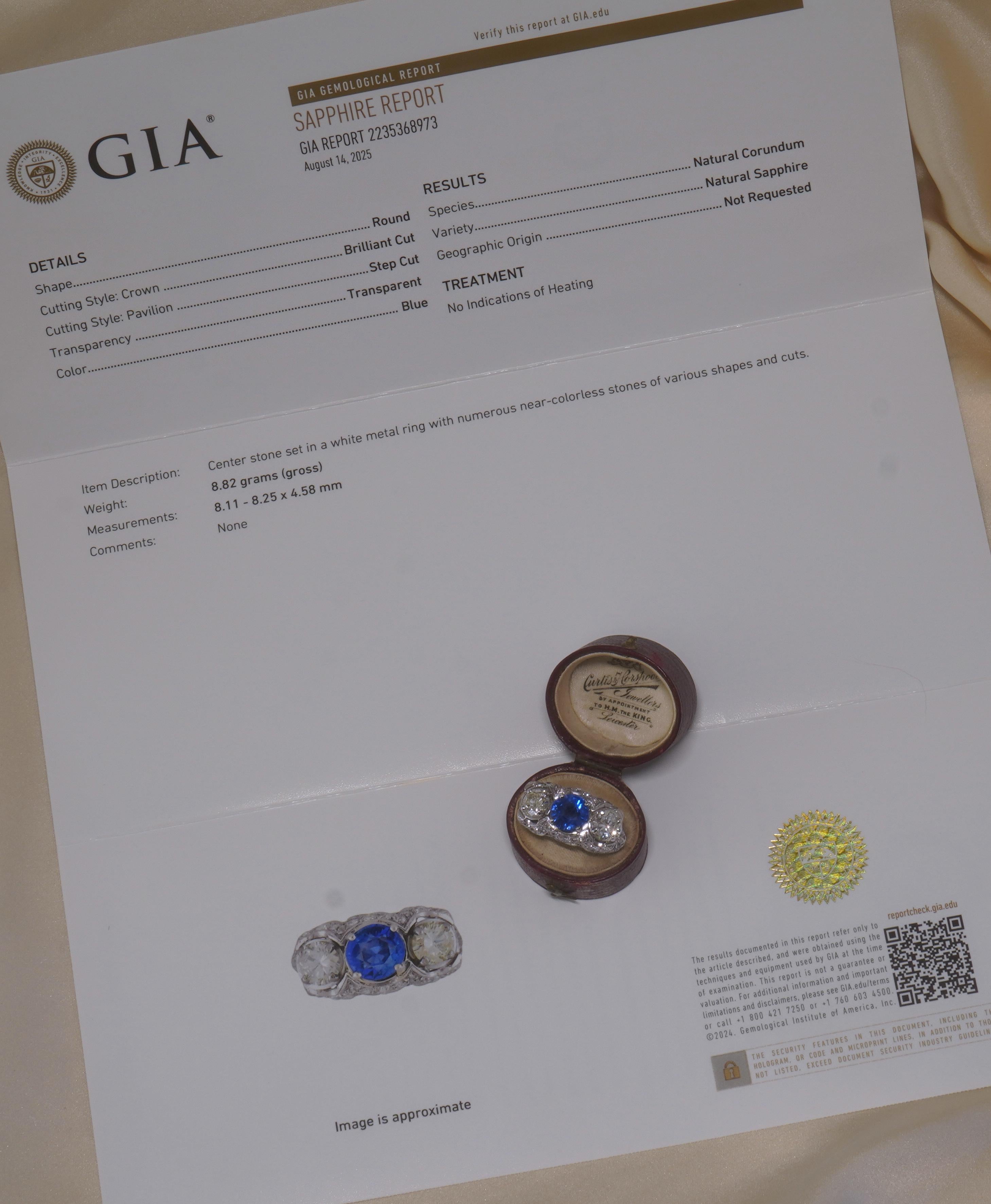 GIA Platino Zafiro Birmania Sin Calor Anillo de Diamantes Antiguos AGL Mina Vieja 6,33 Cts en venta 2