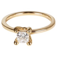 GIA Princess Cut Diamond Engagement Ring in 14K Yellow Gold 0.55 ctw G/SI1