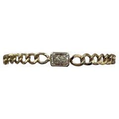 GIA Radiant Cut Diamond Bezel Bracelet 14kt Yellow Gold 1.00ct