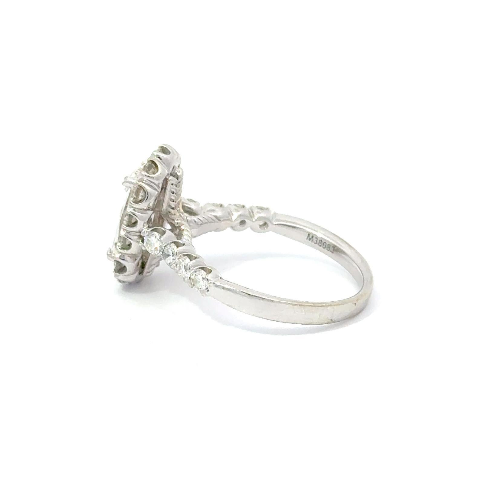 Taille brillant Rapport GIA 1.35ct Mod. Bague de fiançailles à diamant rectangulaire G/SI2 Taille 6.75 en vente