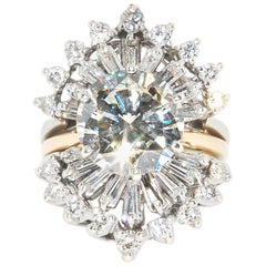 GIA Report 4.40 Carat Solitaire Center with Diamond Enhancer, Two-Tone