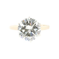 GIA Report 4.40 Carat Solitaire Center with Diamond Enhancer, Two-Tone