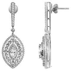 GIA-Bericht zertifizierte 0,5 Karat Art Deco Diamant-Ohrhänger mit Marquise-Schliff