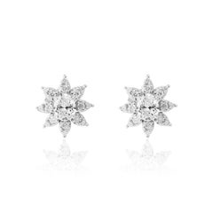 Pendientes de oro blanco de 18 quilates con halo de diamantes talla oval E VS con certificado GIA de 0,80 quilates